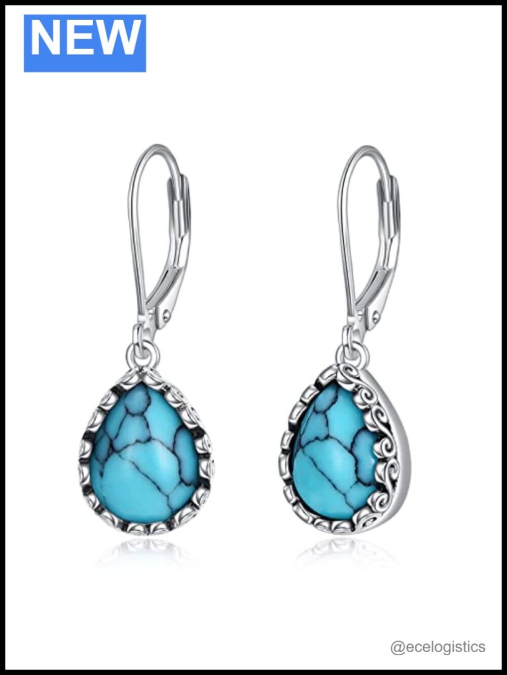 Sterling Silver Filigree Teardrop Earrings with Gemstones
